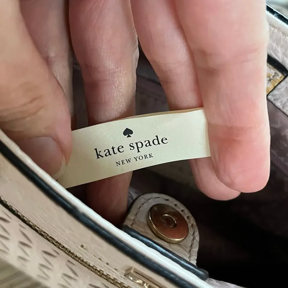 Kate Spade Perri Lane Mini Romy Satchel In Beige Leather